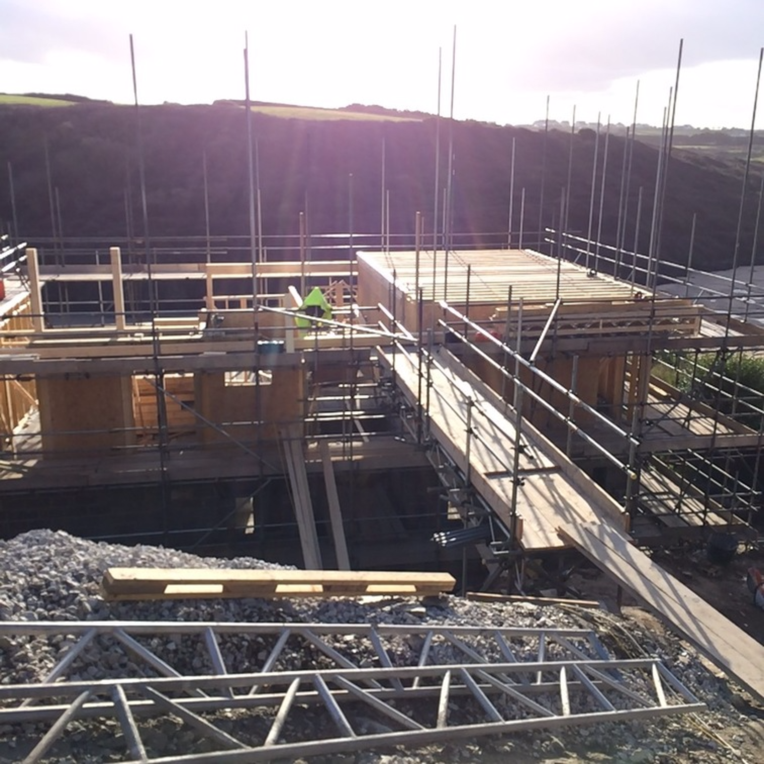 Timber frame, elevated views over river Pentire